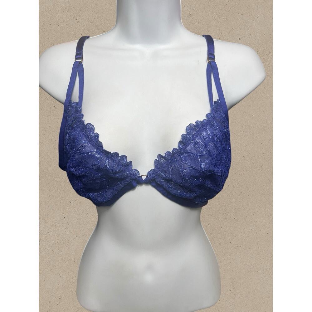 Savage X Fenty Royal Blue Sheer Lace Triangle Bralette Small | Wireless Festival